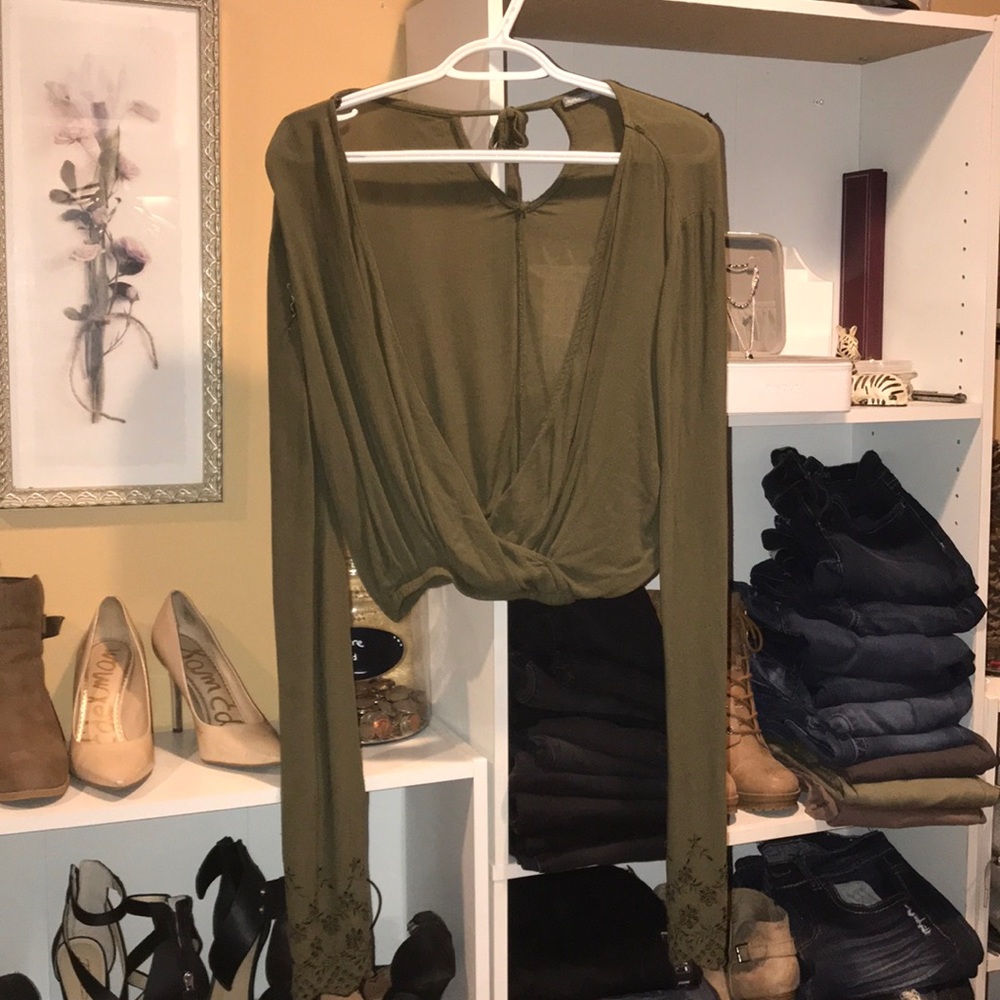 Forest green crop top